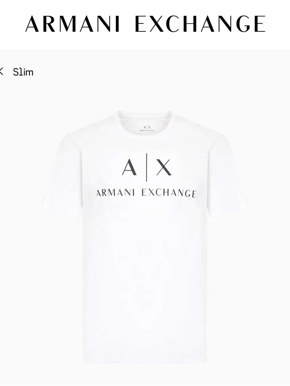 Armani Exchange White Logo Short Sleeve Tee